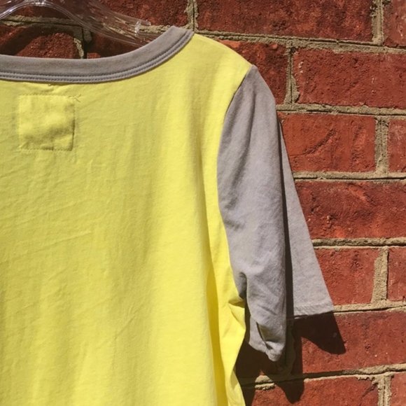 Yellow and Gray Colorblock Chaser Breezy Short Sleeve Tee - Picture 10 of 11